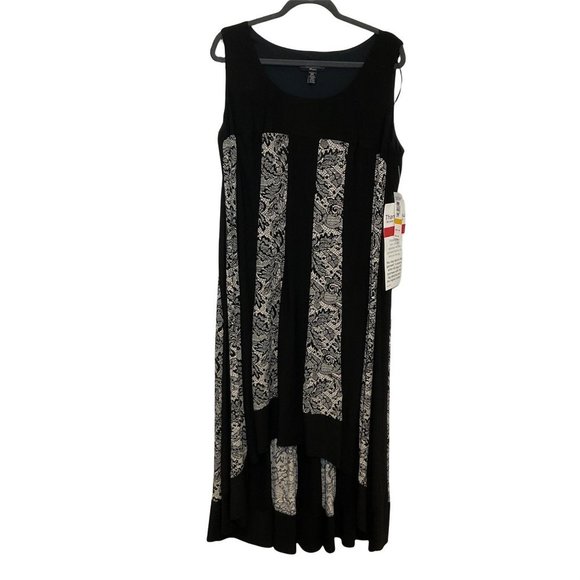 R&M Richards Jersey Maxie Asymmetrical Dress Lace Print - Picture 1 of 6